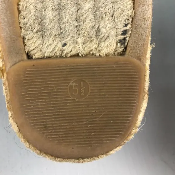 Tory Burch Women's Size 5.5 Lucia Black Lace Closed Toe Slip On Espadrilles