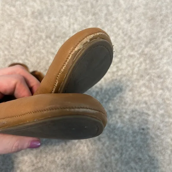 Tory Burch Women’s Tan Brown Leather Ballet Flats