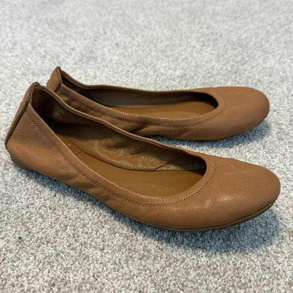 Tory Burch Women’s Tan Brown Leather Ballet Flats