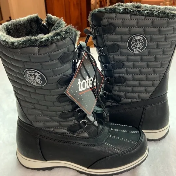 Totes Adventure Gear Snow Boots Thermolite in Black NWT Size 6