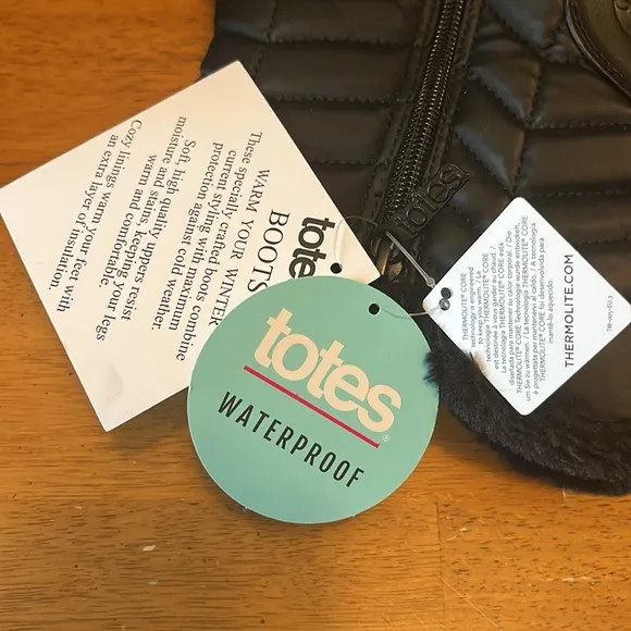 Totes Jarablack Black Thermolite Waterproof Winter Boots Womens Size 10 Medium