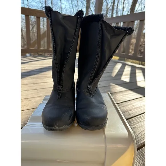 Totes Snow Boots Winter Faux Fur Lined Black Boots Woman's‎  Size 8M