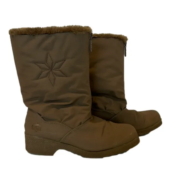 Totes Taupe Snowflake Wide Insulated Women’s Waterproof Snow Winter Boots 7W