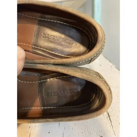 Trask Sawyer Loafers Size 9 Light Brown Slip-on 30-0855 Men’s Leather Knot