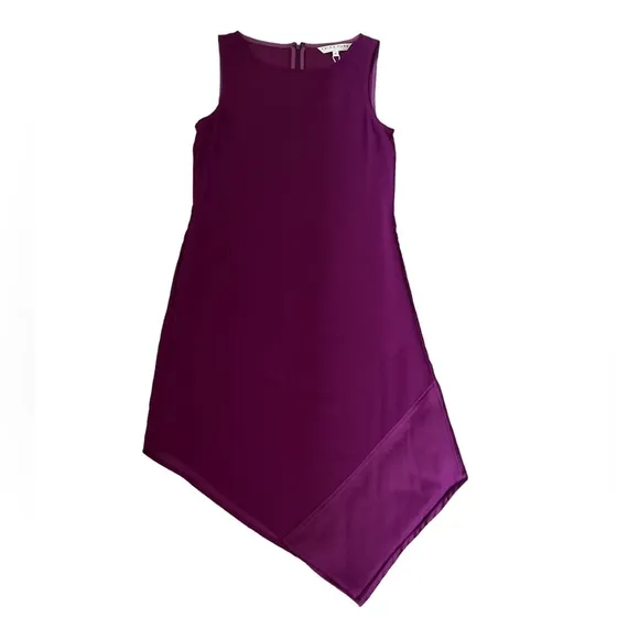 Trina Turk Sleeveless Purple Plum Blossom Joyous Asymmetrical Dress Size S NWT