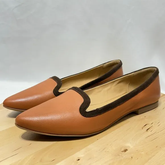 Trotters Womens Brown Leather Hannah Flats NWOB - Size 9.5