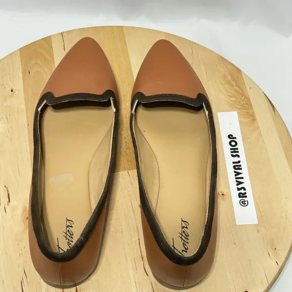 Trotters Womens Brown Leather Hannah Flats NWOB - Size 9.5
