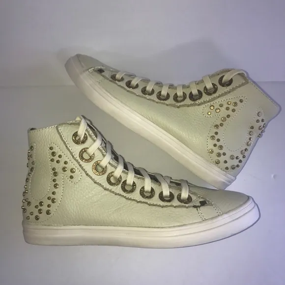 True Religion With Gold Stids Sneakers High Top