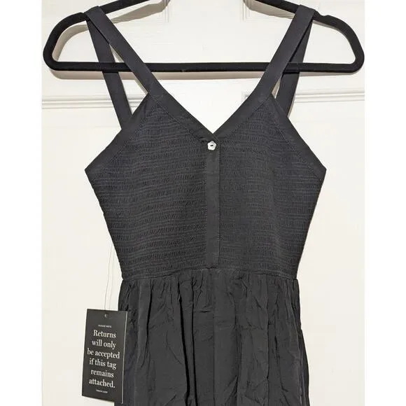 Tuckernuck Black Gillian Sleeveless Smocked Resort Summer Vacation Maxi Dress XS