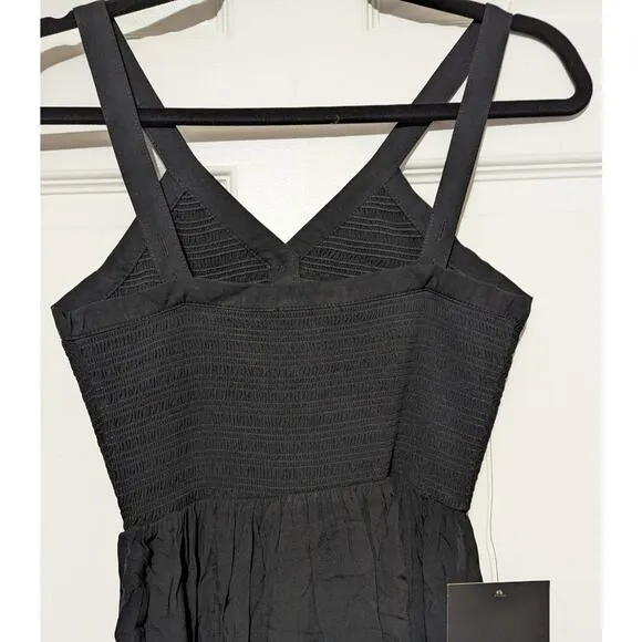 Tuckernuck Black Gillian Sleeveless Smocked Resort Summer Vacation Maxi Dress XS
