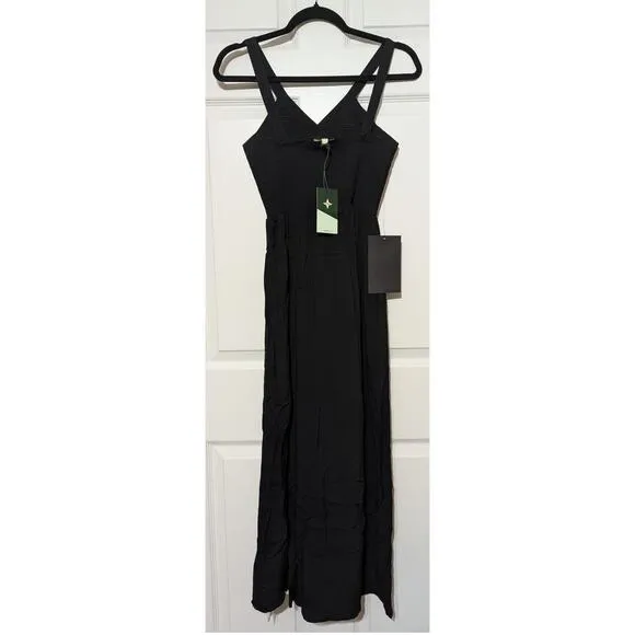 Tuckernuck Black Gillian Sleeveless Smocked Resort Summer Vacation Maxi Dress XS