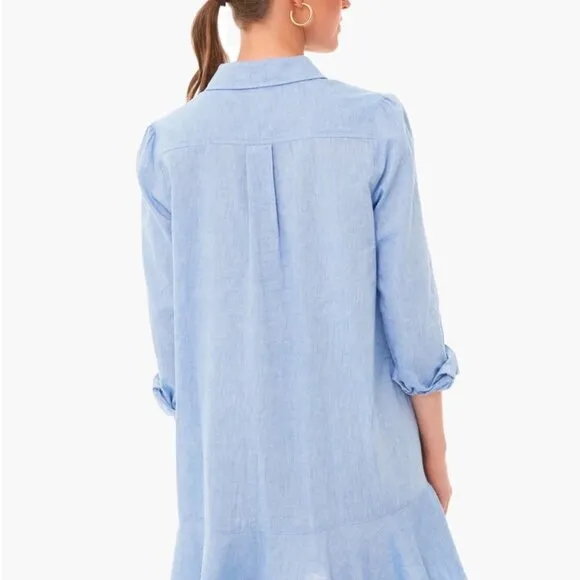 Tuckernuck Cotton Linen Chambray Callahan Shirt Dress Sz M