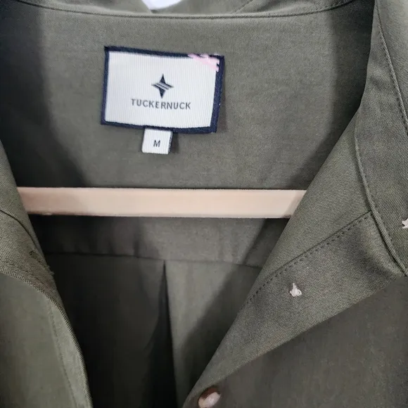 Tuckernuck  Olive Lantern Sleeve Tory Shirt Dress Sz M