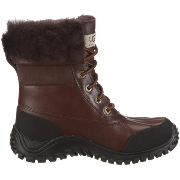 UGG Adirondack II 5446 Womens Obsidian Leather Mid Calf Snow Boots - Size 6