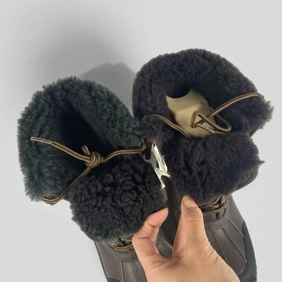 UGG Adirondack II 5446 Womens Obsidian Leather Mid Calf Snow Boots - Size 6