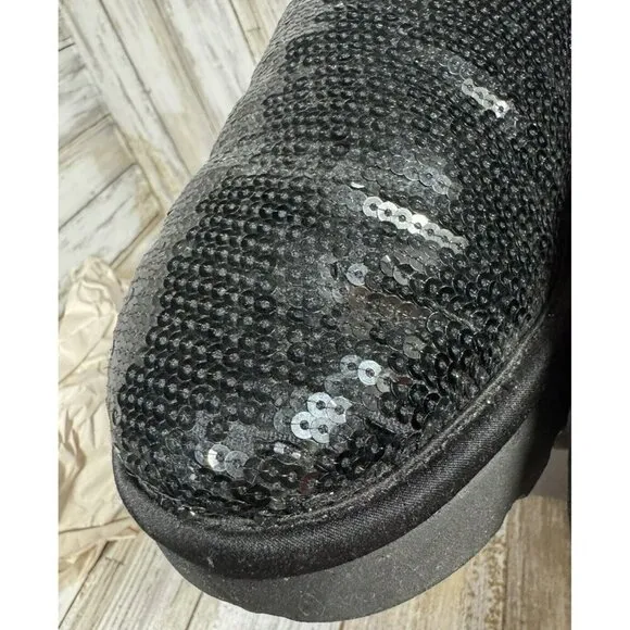 UGG Australia 3161 Sequin Sparkle Black Classic Short Boots Women Sz 7