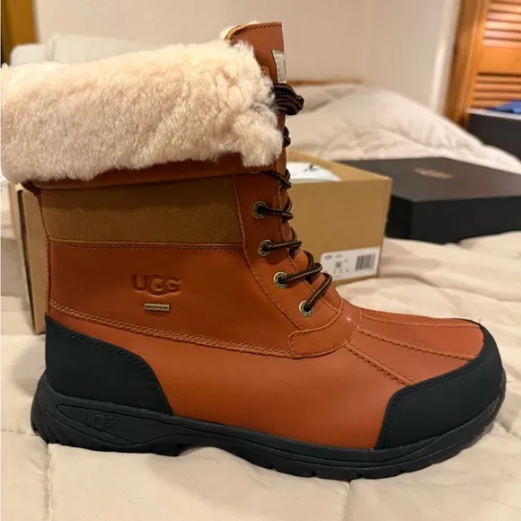 UGG Brown and Black Insulated Rain &amp; Snow Boots