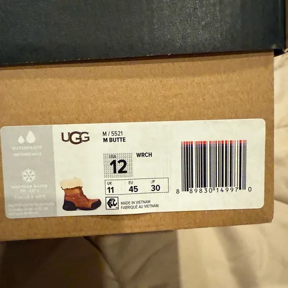 UGG Brown and Black Insulated Rain &amp; Snow Boots