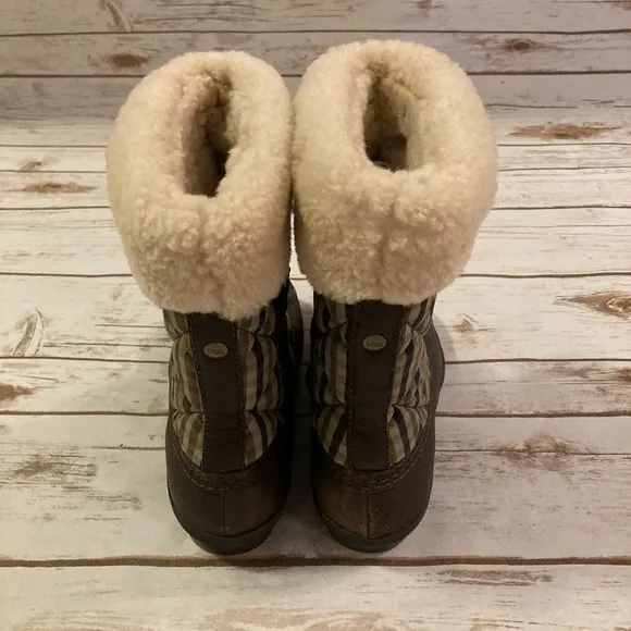 UGG Brown Quilted Newberry Waterproof Event Boot Size 7