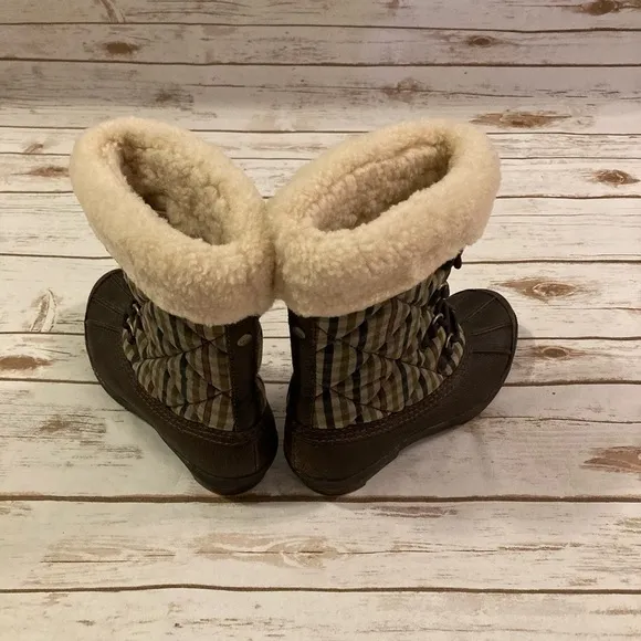 UGG Brown Quilted Newberry Waterproof Event Boot Size 7