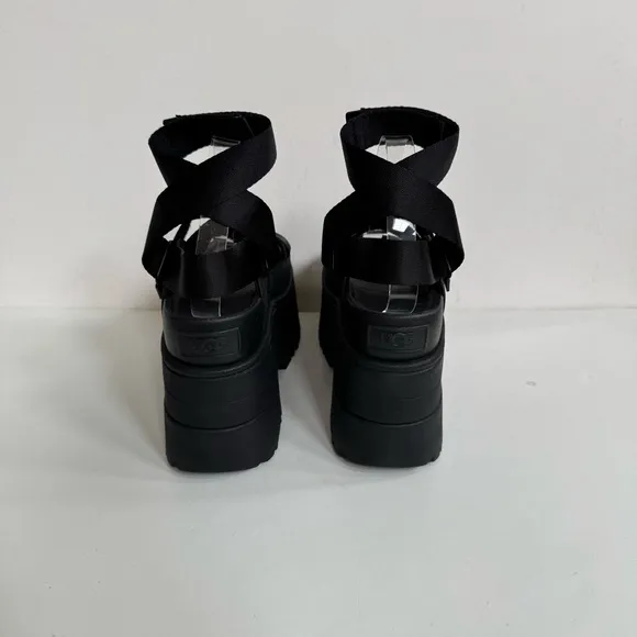 UGG GOLDENRISE BLACK STRAPPY PLATFORM SANDALS US 10