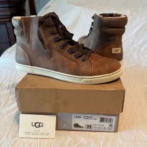 UGG High Top Gradie Leather Trainer Women’s Brown High-Top Sneakers Excellent