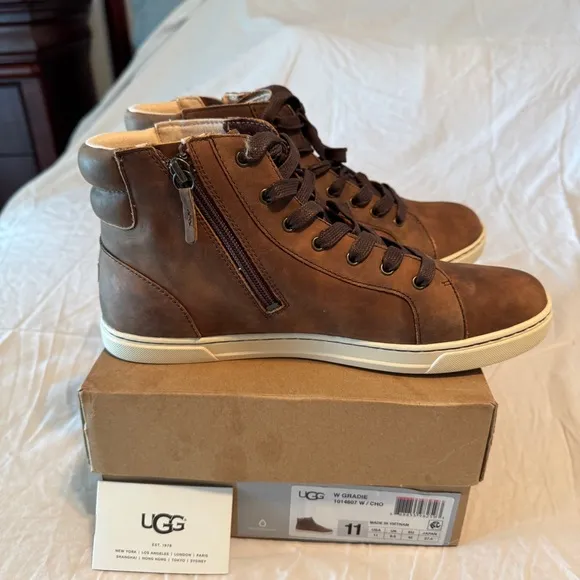 UGG High Top Gradie Leather Trainer Women’s Brown High-Top Sneakers Excellent