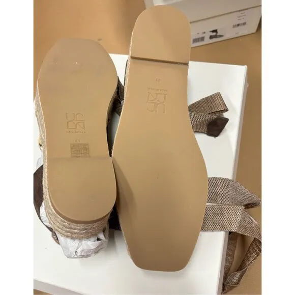 ULLA JOHNSON Dark Brown Stitch Detail Espadrilles NWB Size 41/11