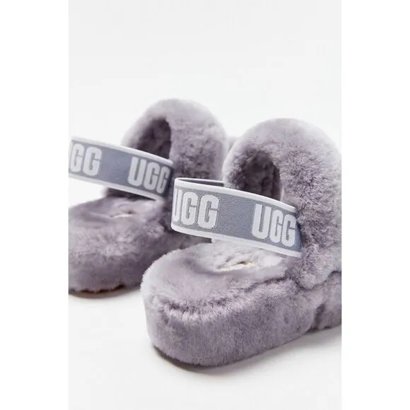 Urban Outfitters x UGG Oh Yeah Sheepskin Shearling Fur Slide Sandals Lavender