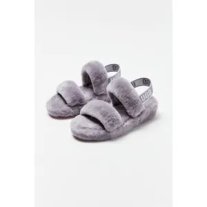 Urban Outfitters x UGG Oh Yeah Sheepskin Shearling Fur Slide Sandals Lavender