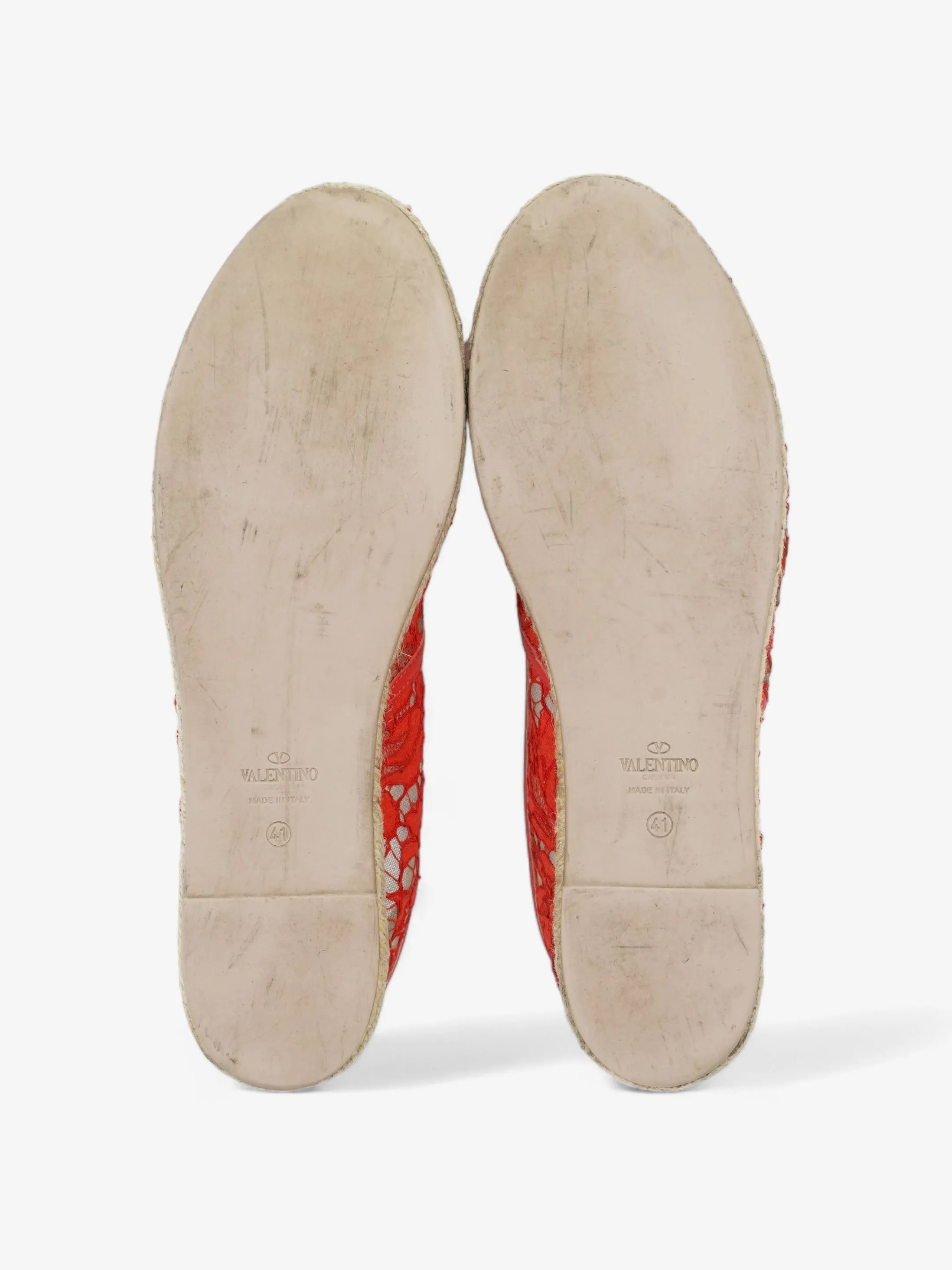 Valentino Lace Espadrille Red Lace EU 41 UK 8