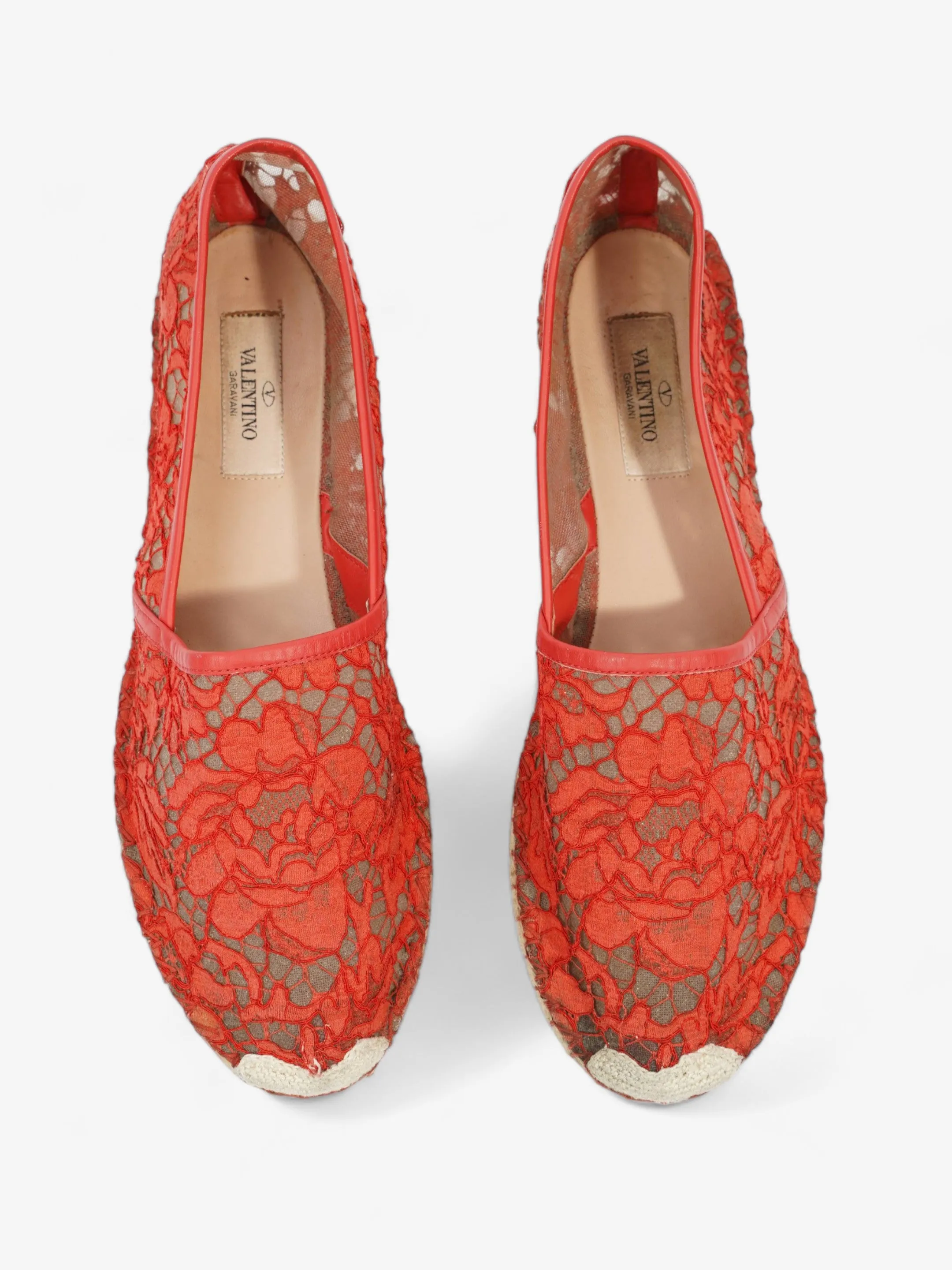 Valentino Lace Espadrille Red Lace EU 41 UK 8