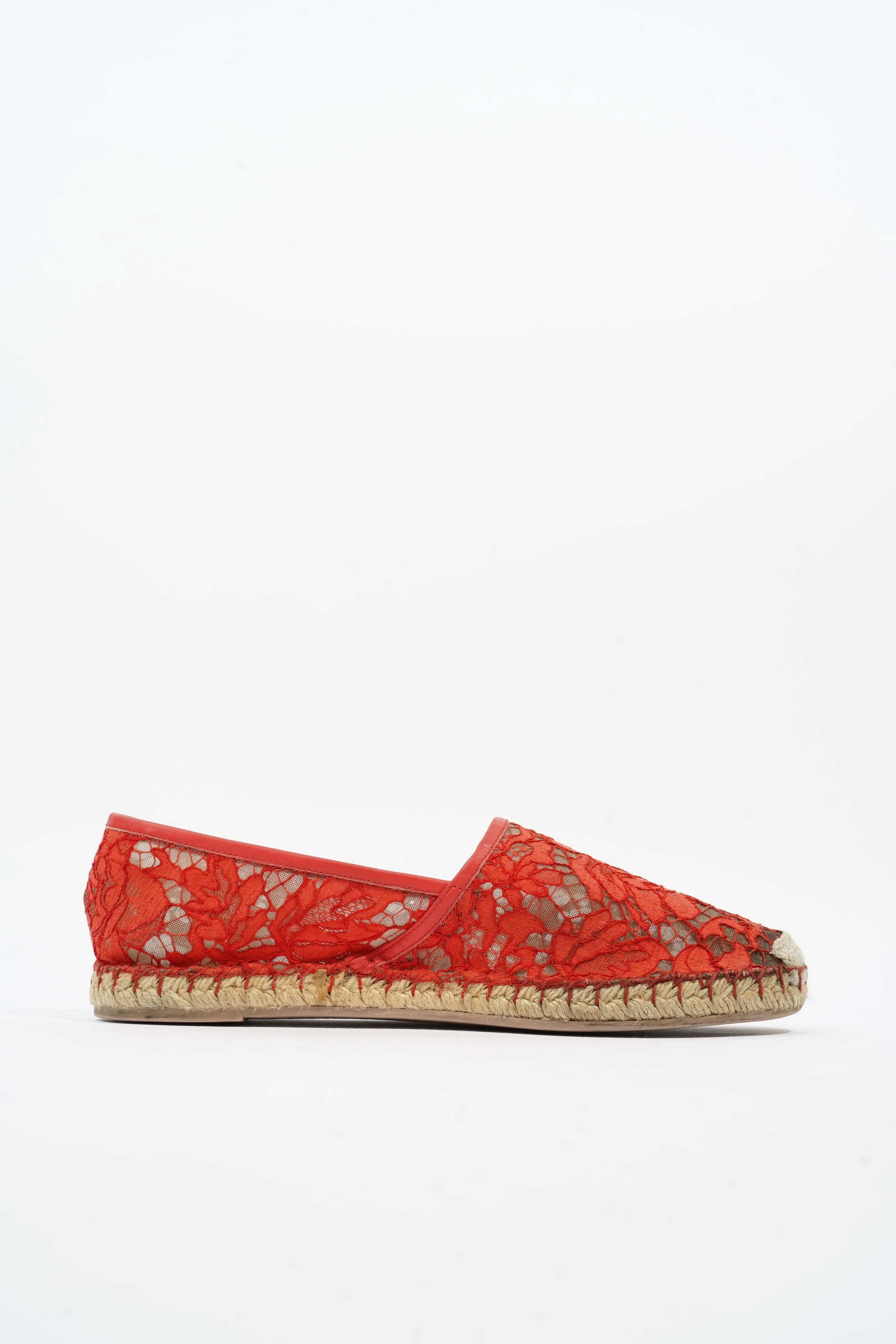 Valentino Lace Espadrille Red Lace EU 41 UK 8