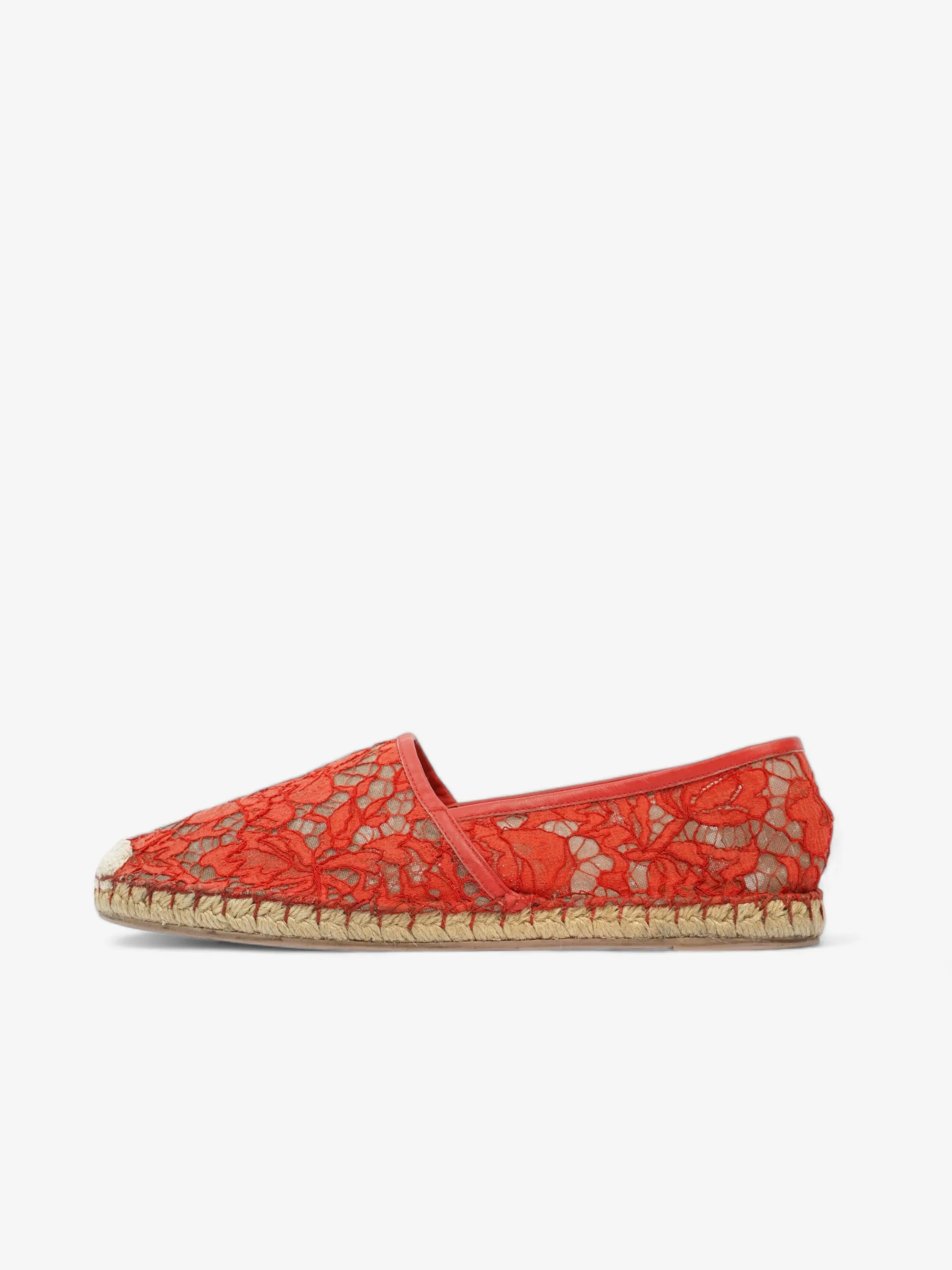 Valentino Lace Espadrille Red Lace EU 41 UK 8