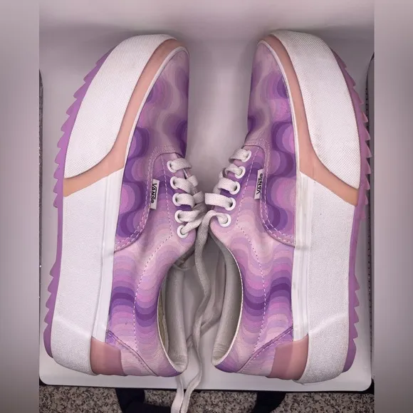 Vans Era Stacked Pink Lavender Platform Womens 8 Off The Wall Streetwear Chunky