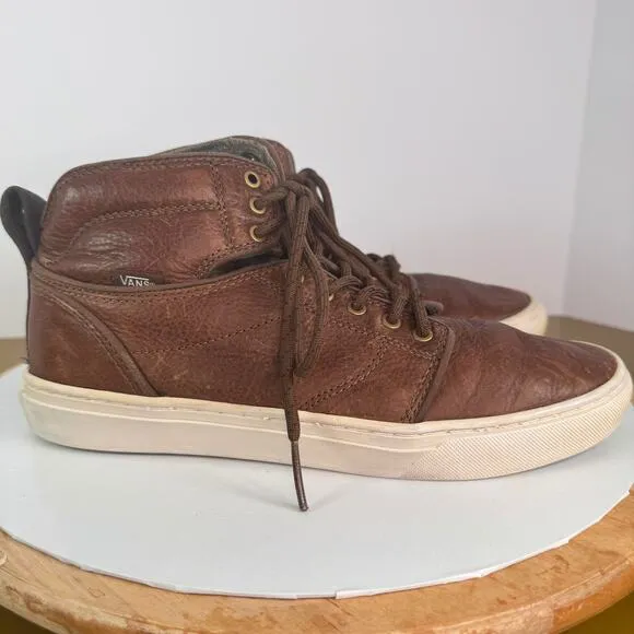 Vans OTW Collection Alomar Brown Leather High Top Sneakers Indie Mens Size 8