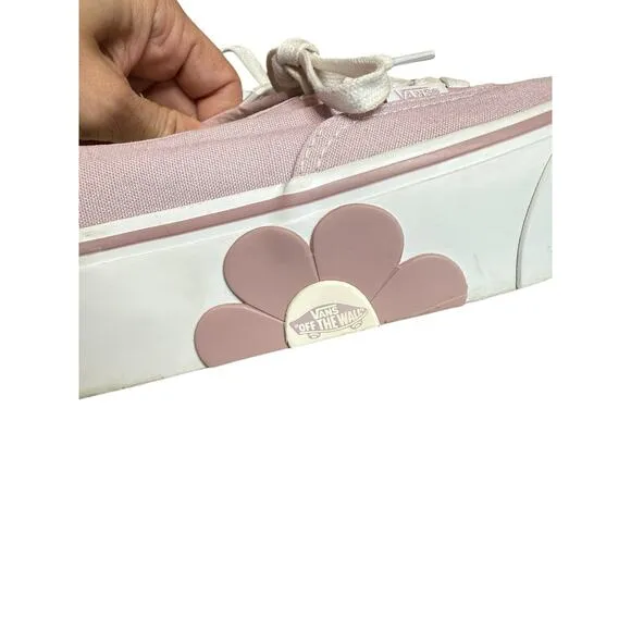 Vans Platform Sneakers Women 8.5 Lilac Authentic Stackform Flowers Daisies Retro