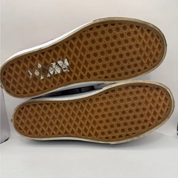 Vans Ward Platform Sneakers in Burgundy Plaid and Houndstooth Women’s Size 9