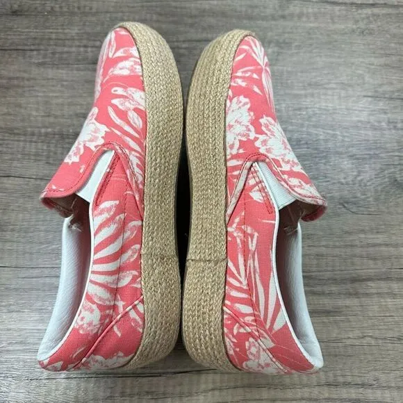 Vans~Women’s~Platform Espadrilles Deep Sea Coral~Size 8.5