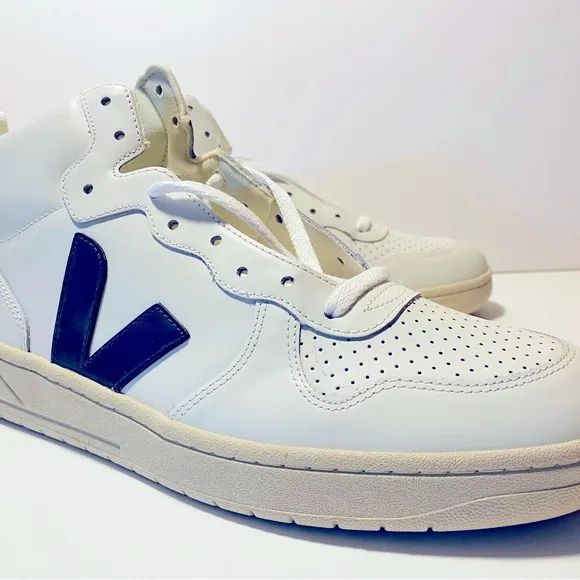 VEJA V-15 Men's Extra White / Nautico High Top Sneakers Size 11 M - Medium
