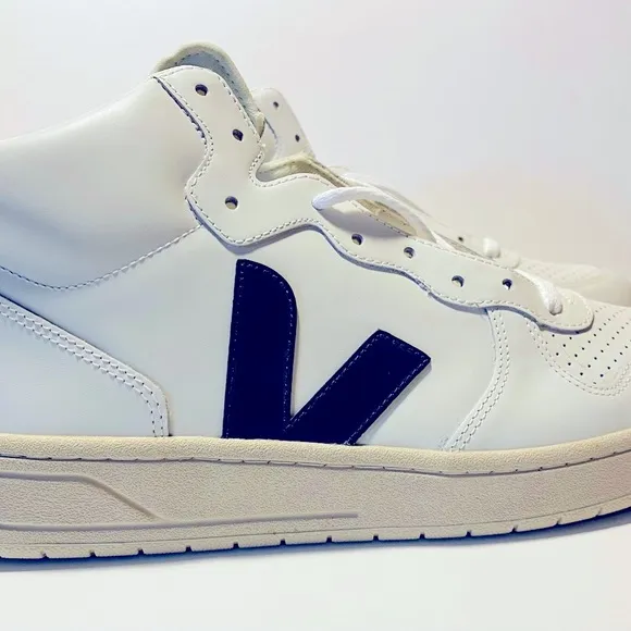 VEJA V-15 Men's Extra White / Nautico High Top Sneakers Size 11 M - Medium