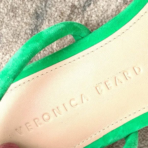 Veronica Beard Maci Green Flat Sandals Sz 8