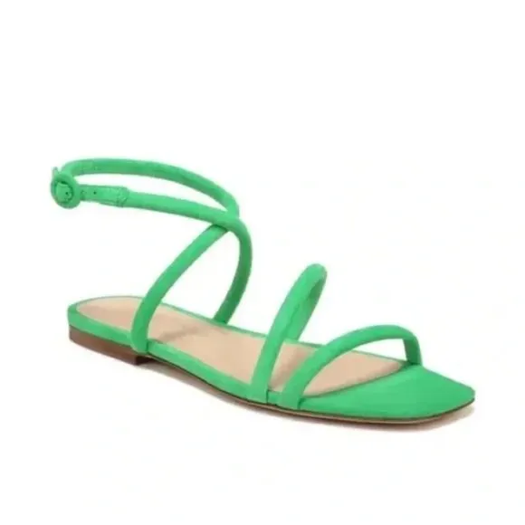 Veronica Beard Maci Green Flat Sandals Sz 8