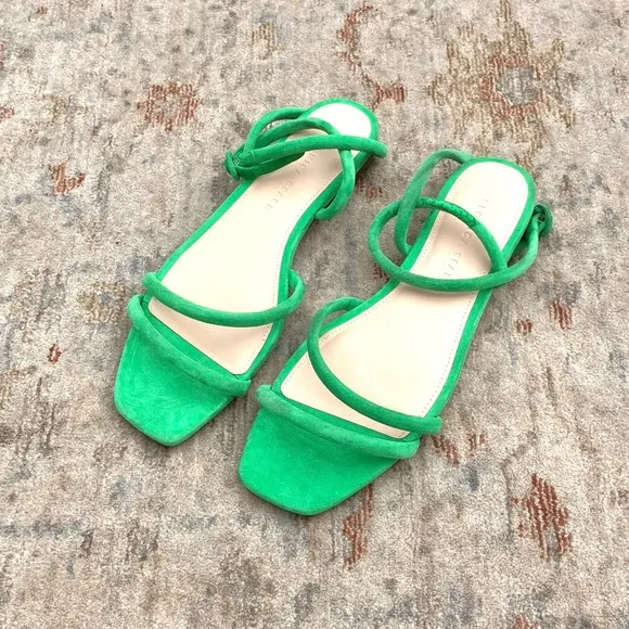 Veronica Beard Maci Green Flat Sandals Sz 8