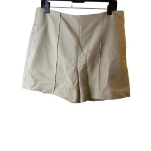 Vince Beige Sculptural Panama Shorts Flat Front Textured Fabric Shorts Size 12