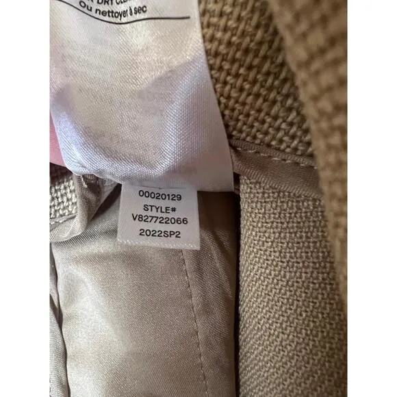 Vince Beige Sculptural Panama Shorts Flat Front Textured Fabric Shorts Size 12