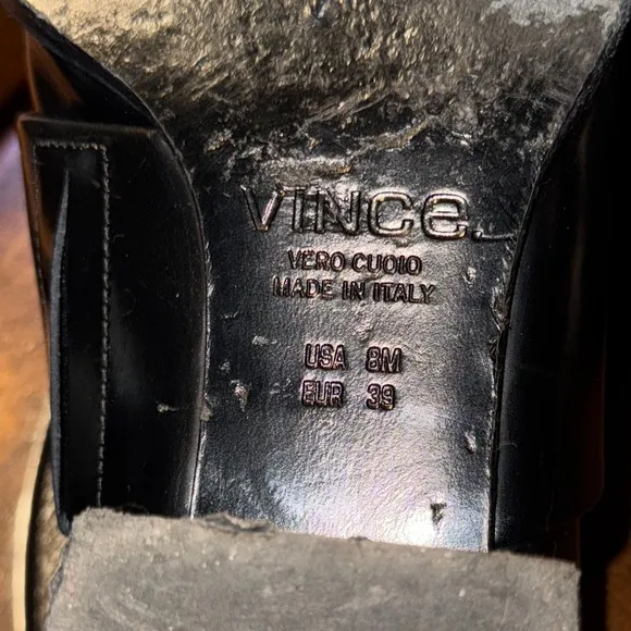 Vince Black Flats with Polished Leather and Strap