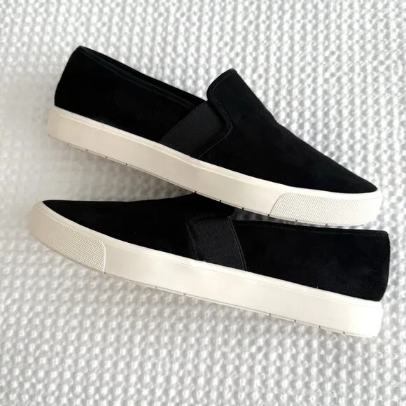 Vince Blair Suede Slip On Loafers Black Womens Size 10 Classic Travel Comfy
