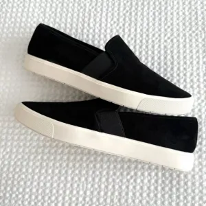 Vince Blair Suede Slip On Loafers Black Womens Size 10 Classic Travel Comfy