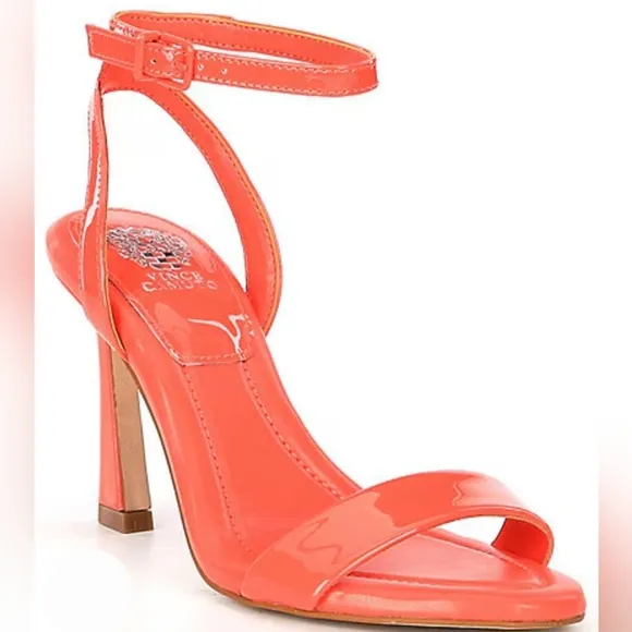 Vince Camuto sandals 10M red coral patent leather Penelopy heels strappy new$100